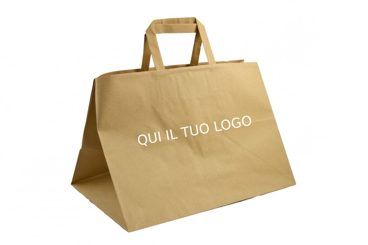 Shopper Take Away Riciclata Avana Manico Piattina