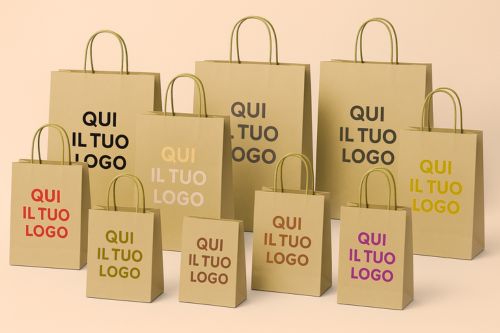 Shopper Kraft Sealing Avana Stampa A Caldo