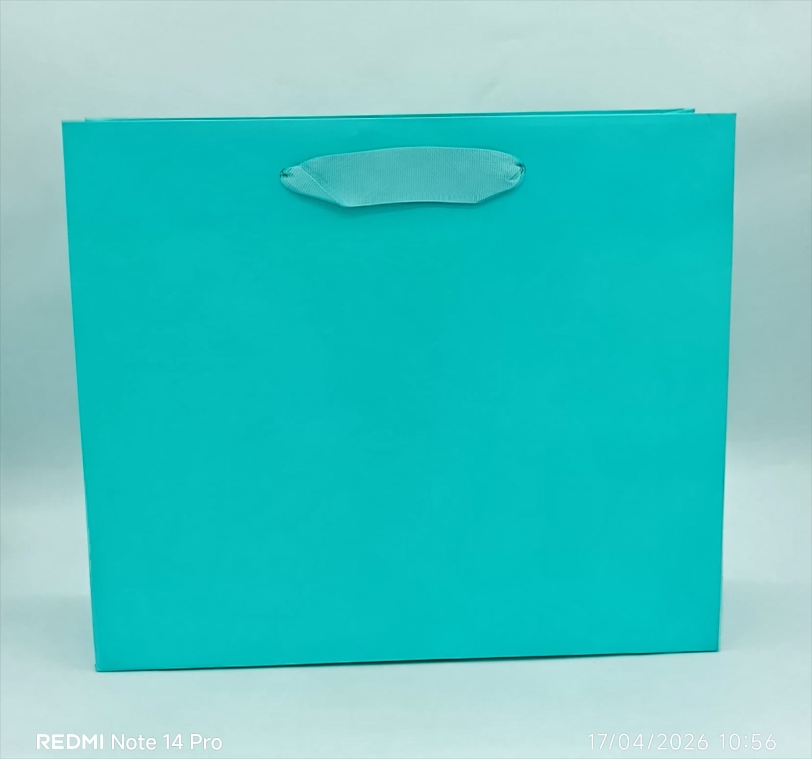 Shopper Lux con Manico in Fettuccia di Cotone Turchese