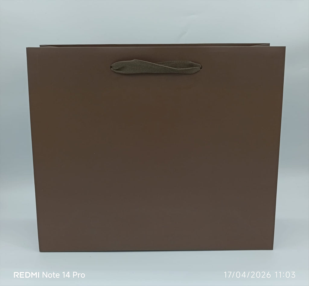 Shopper Lux con Manico in Fettuccia di Cotone Marrone