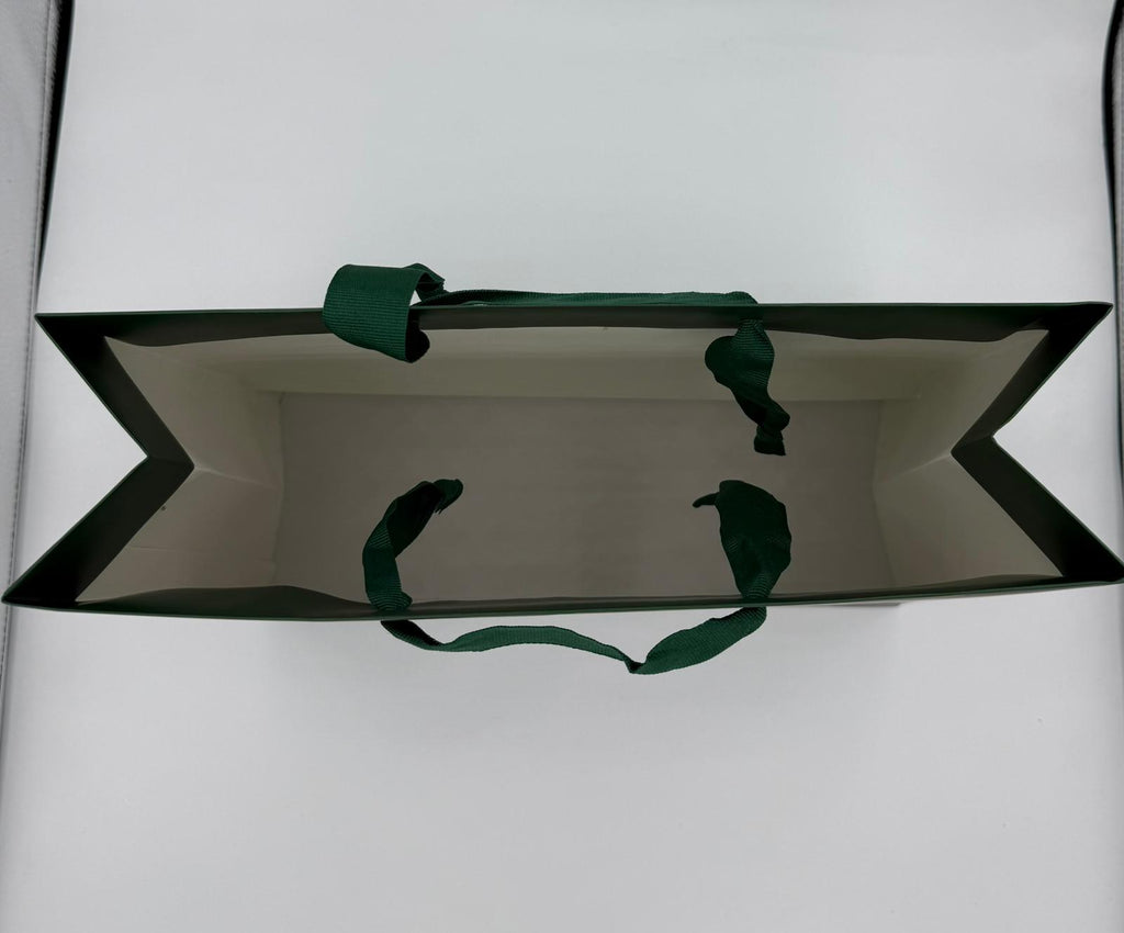 Shopper Lux con Manico in Fettuccia di Cotone Verde