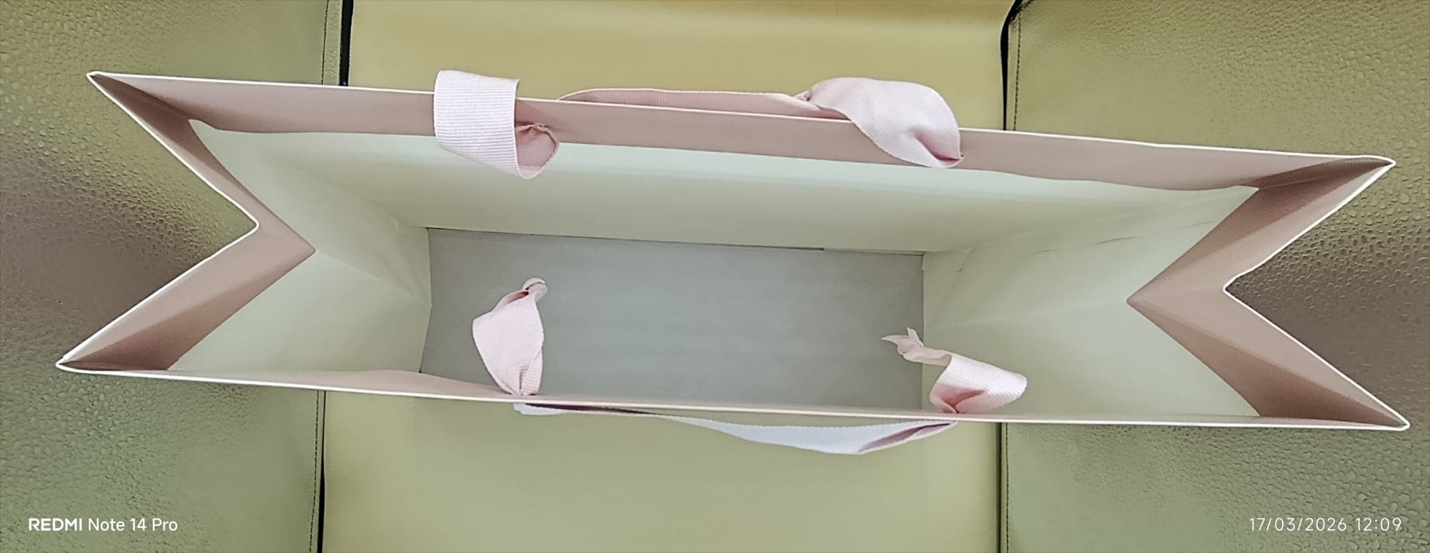 Shopper Lux con Manico in Fettuccia di Cotone Rosa Antico