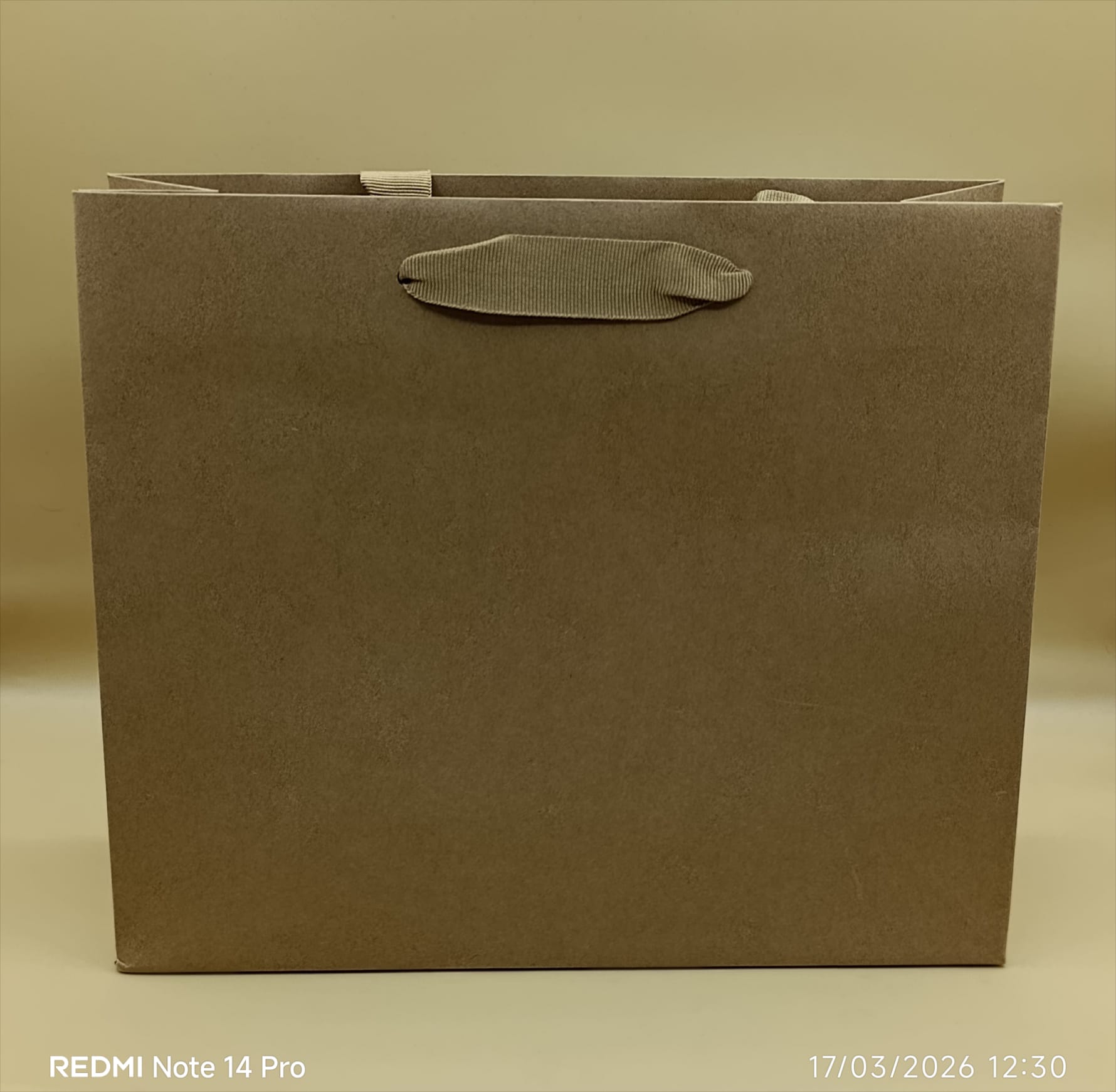 Shopper Lux con Manico in Fettuccia di Cotone Avana