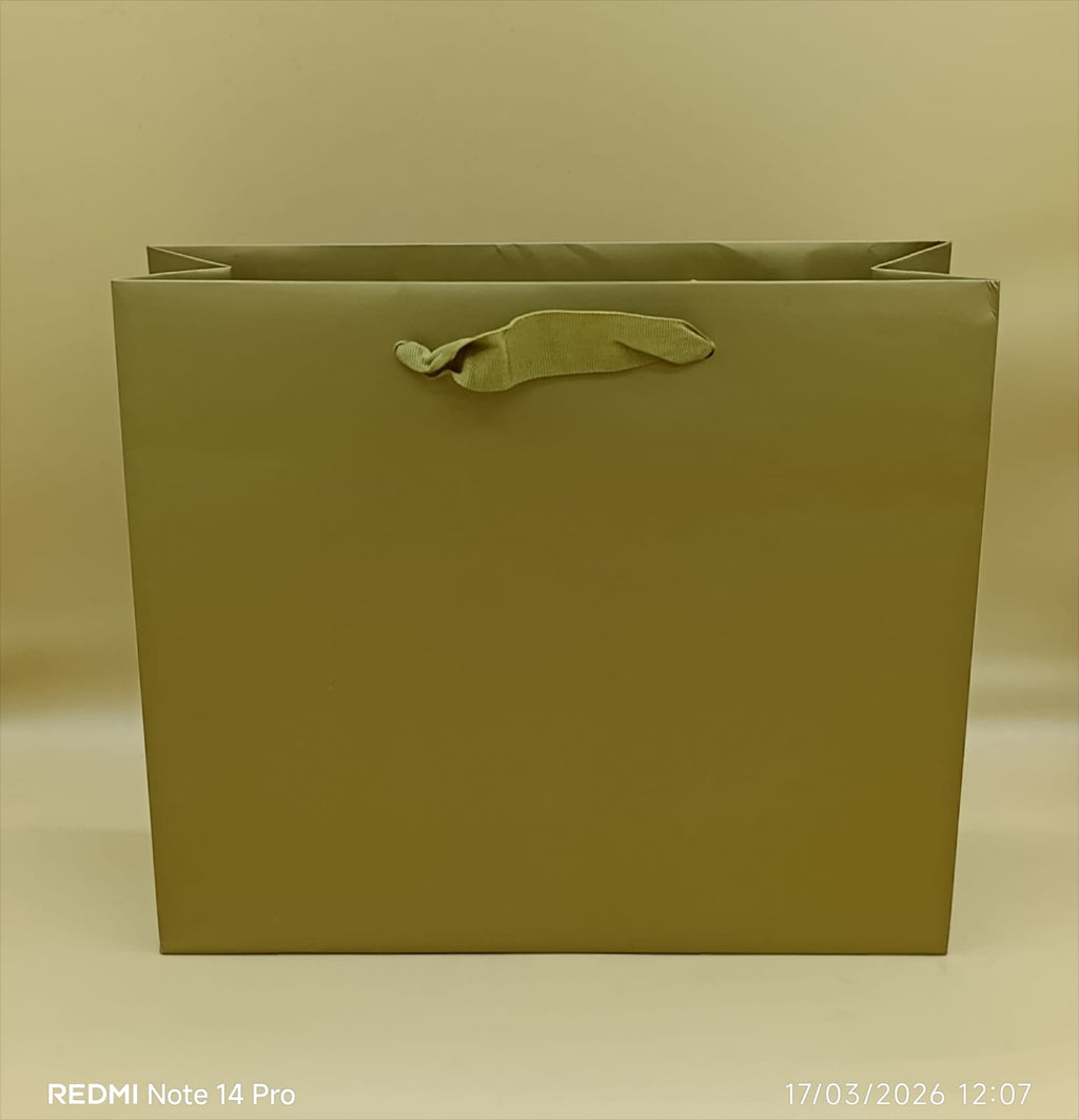 Shopper Lux con Manico in Fettuccia di Cotone Oro