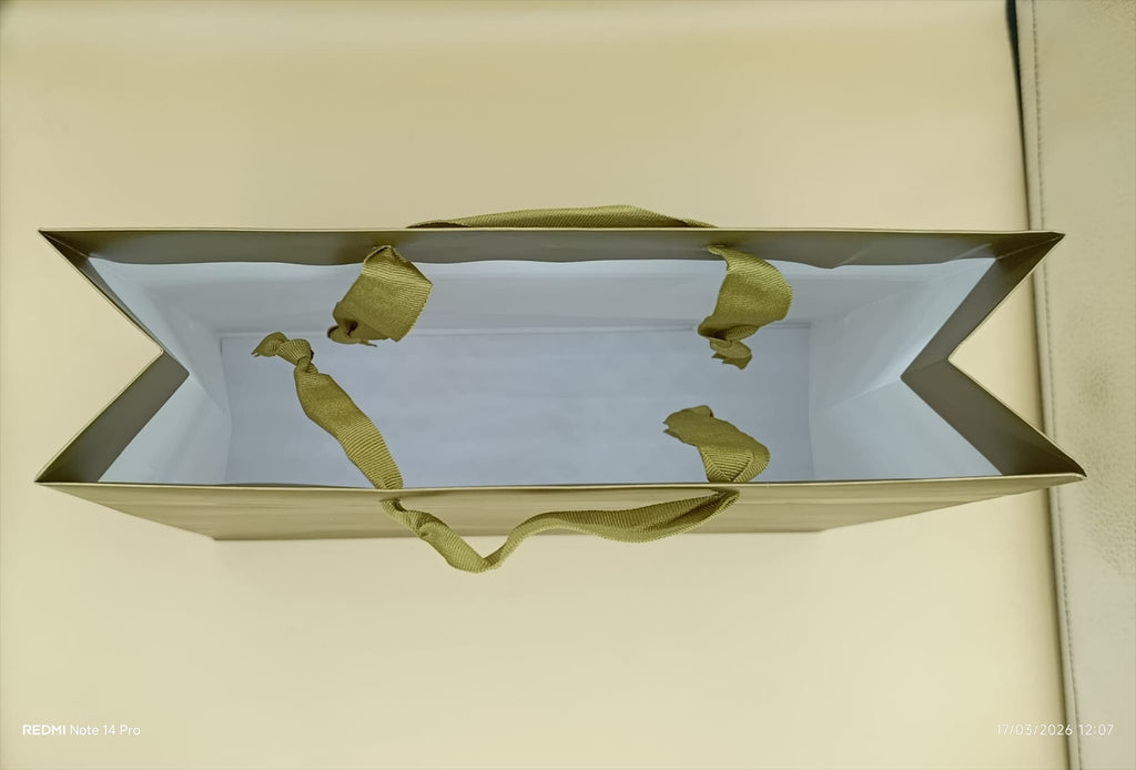 Shopper Lux con Manico in Fettuccia di Cotone Oro