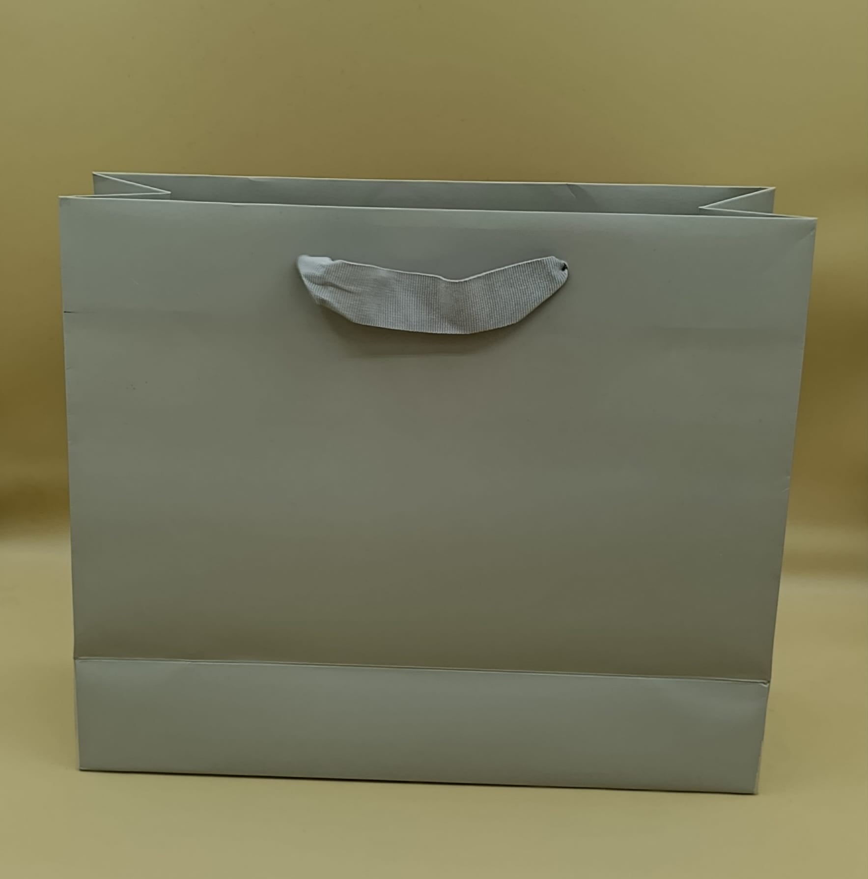 Shopper Lux con Manico in Fettuccia di Cotone Grigio