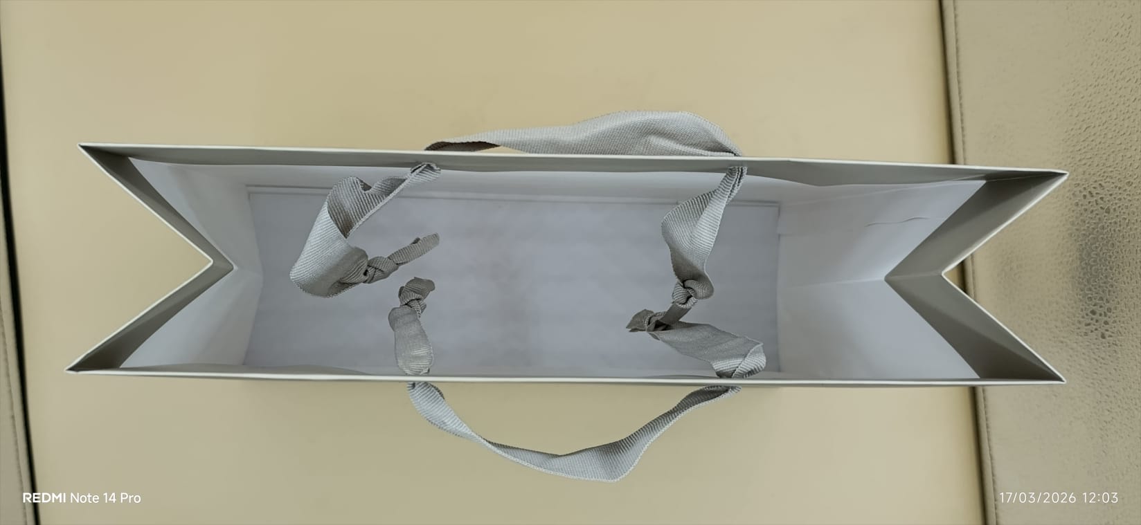 Shopper Lux con Manico in Fettuccia di Cotone Grigio