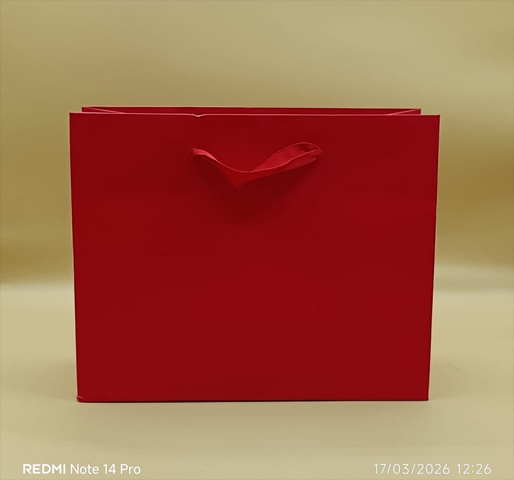 Shopper Lux con Manico in Fettuccia di Cotone Rosso