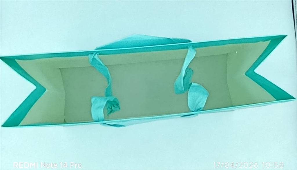 Shopper Lux con Manico in Fettuccia di Cotone Turchese