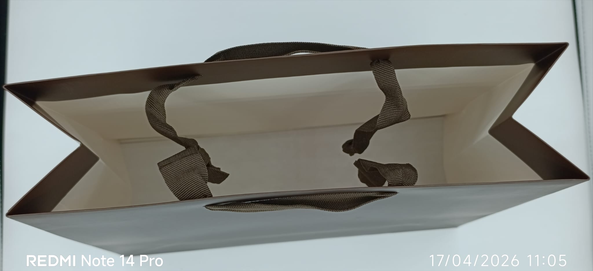 Shopper Lux con Manico in Fettuccia di Cotone Marrone