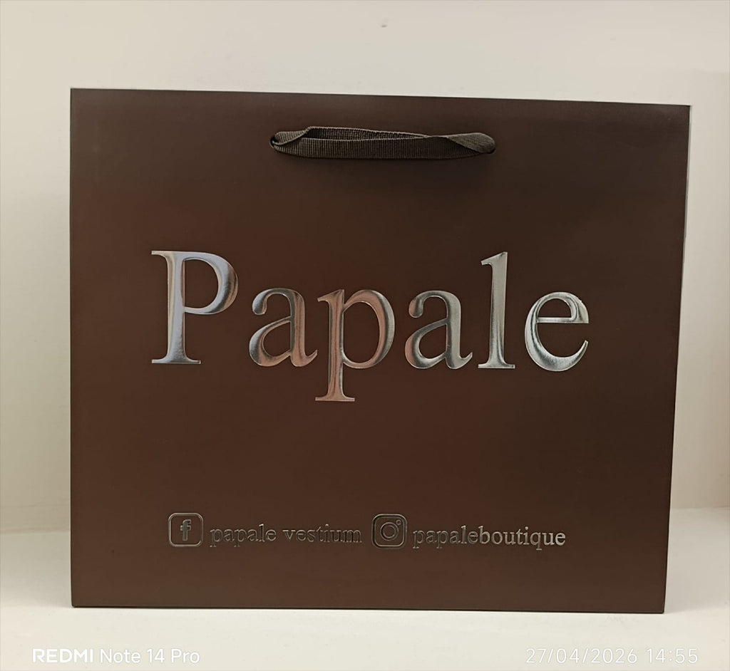 Shopper Lux con Manico in Fettuccia di Cotone Marrone