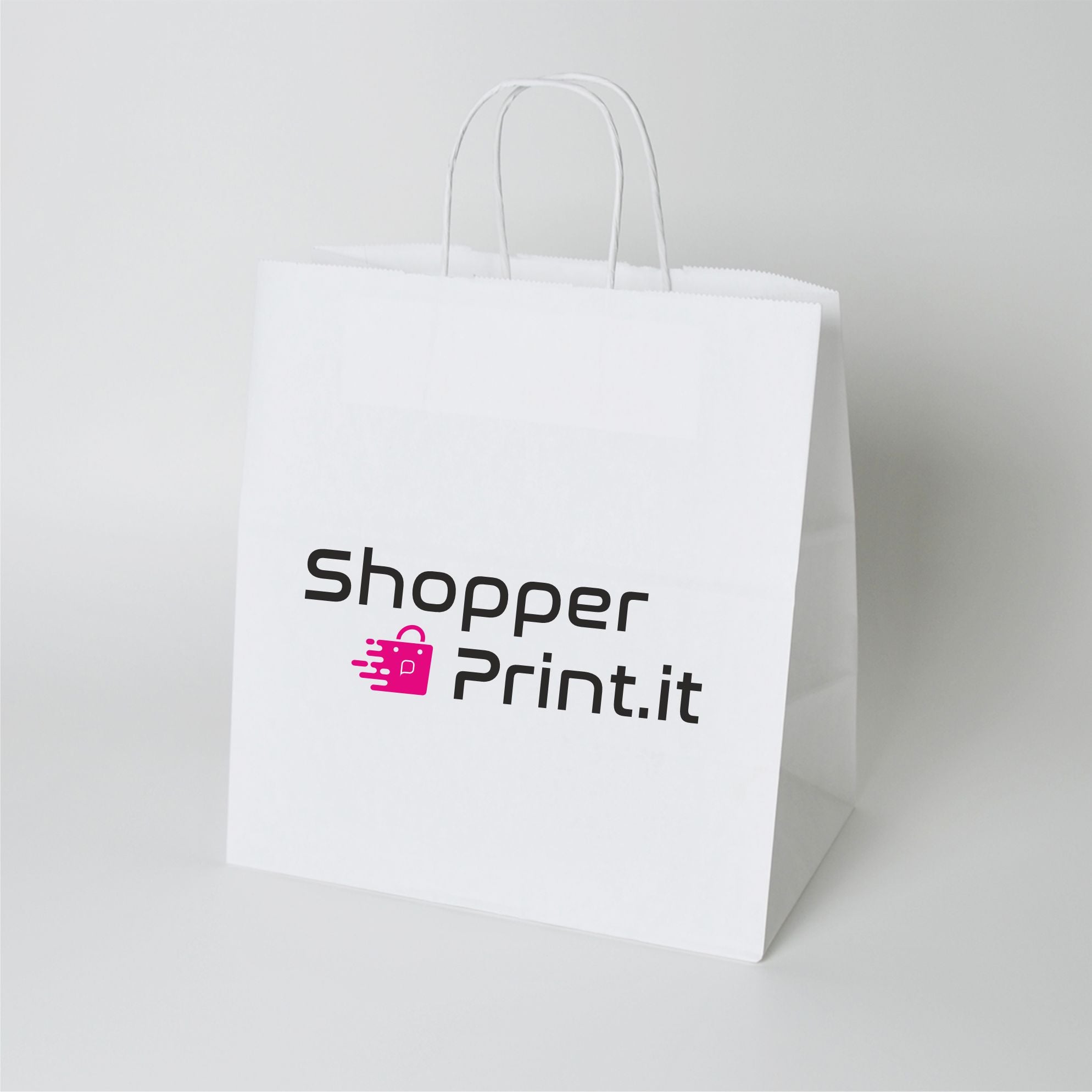 Shopper Take Away Bianca Manico Carta Ritorta