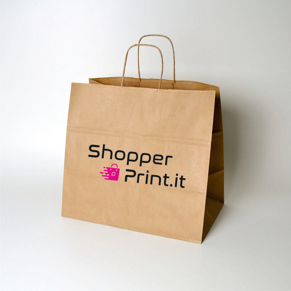 Shopper Take Away Riciclata Avana Manico Carta Ritorta